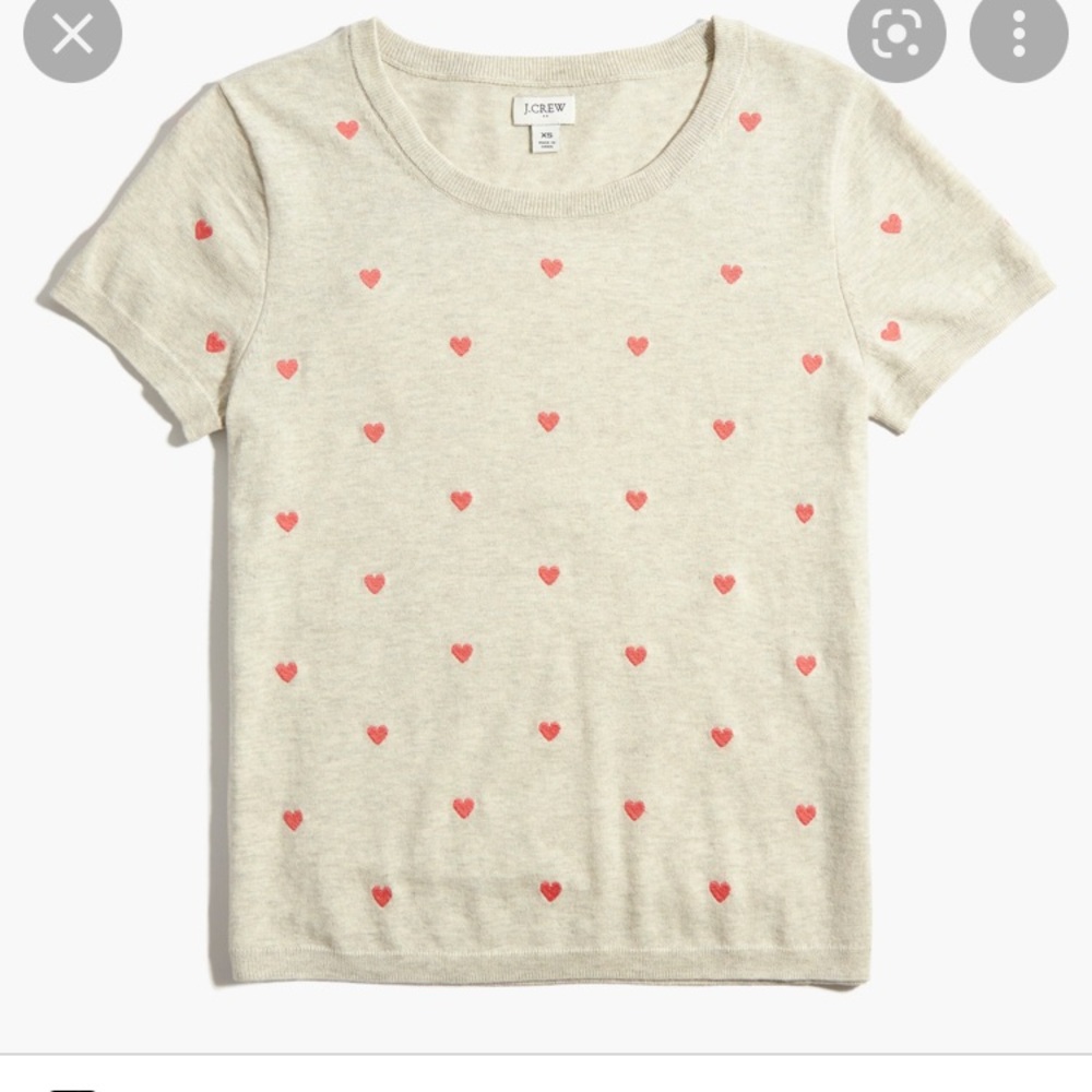 J Crew Embroidered Heart Sweater